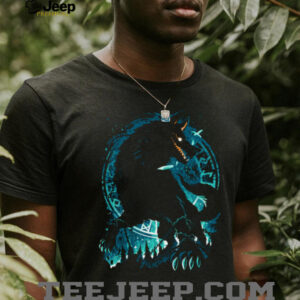 Mythical Fenrir Giant Wolf Norse Runes Graphic T Shirt