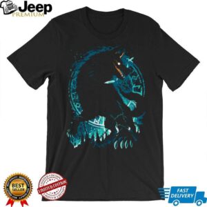 Mythical Fenrir Giant Wolf Norse Runes Graphic T Shirt