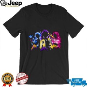 Neon Cyberpunk K Pop Style Silhouette Trio Graphic T Shirt