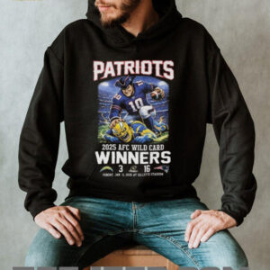 New England Patriots 2025 AFC Wild Card Winners Score 16 3 Los Angeles Chargers Mascot Jan 11 2026 Unisex T shirt