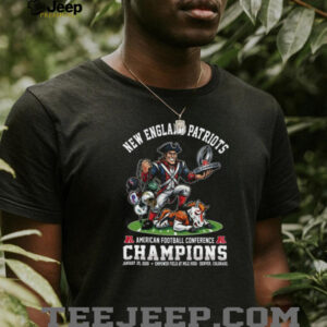 New England Patriots AFC Champions 2026 T Shirt Victory Over Broncos Tee