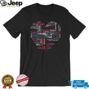 New England Patriots Heart Players Name T Shirt