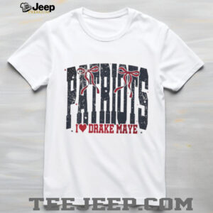 New England Patriots I Heart Drake Maye Coquette Bow T Shirt
