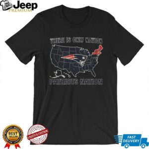 New England Patriots Nation There Is Only One Nation USA Map Team Logo T Shirt