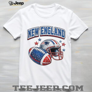 New England Patriots Vintage Style Football Helmet and Stars T Shirt T Shirt