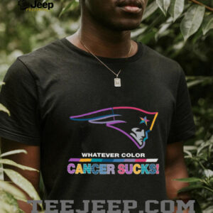 New England Patriots 'Whatever Color Cancer Sucks' Multi Color Awareness T Shirt.