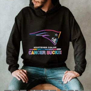 New England Patriots 'Whatever Color Cancer Sucks' Multi Color Awareness T Shirt.
