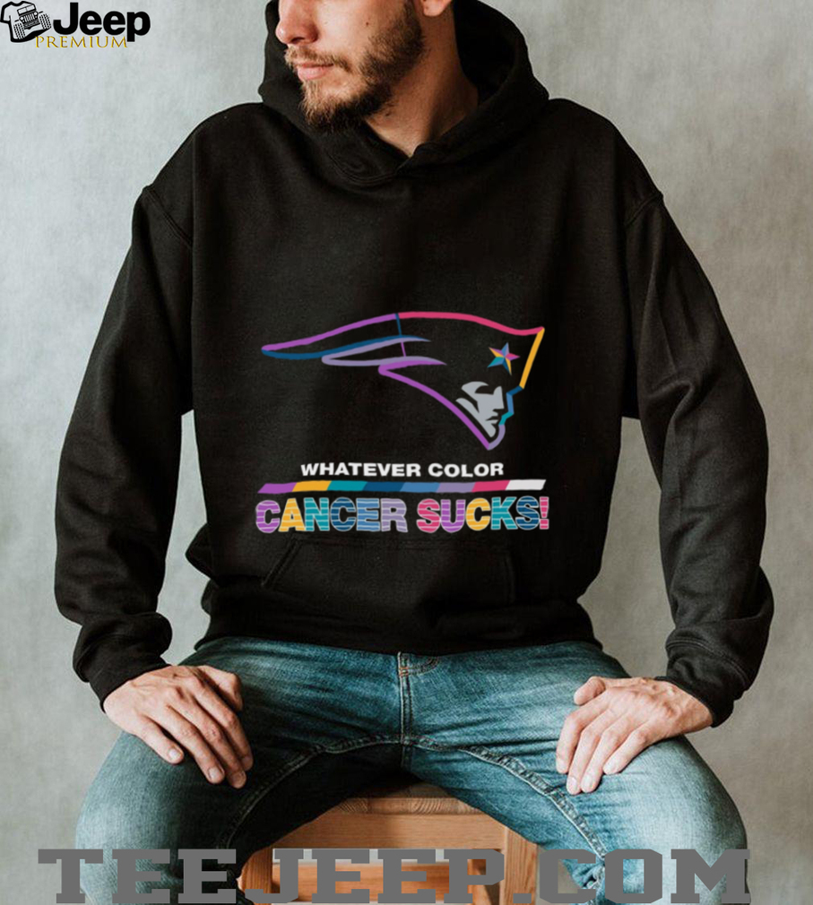 New England Patriots ‘Whatever Color Cancer Sucks’ Multi Color Awareness T Shirt. New England Patriots ‘Whatever Color Cancer Sucks’ Multi Color Awareness T Shirt.