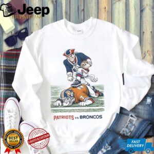 New England Patriots vs Denver Broncos Mascot Rivalry Football T Shirt