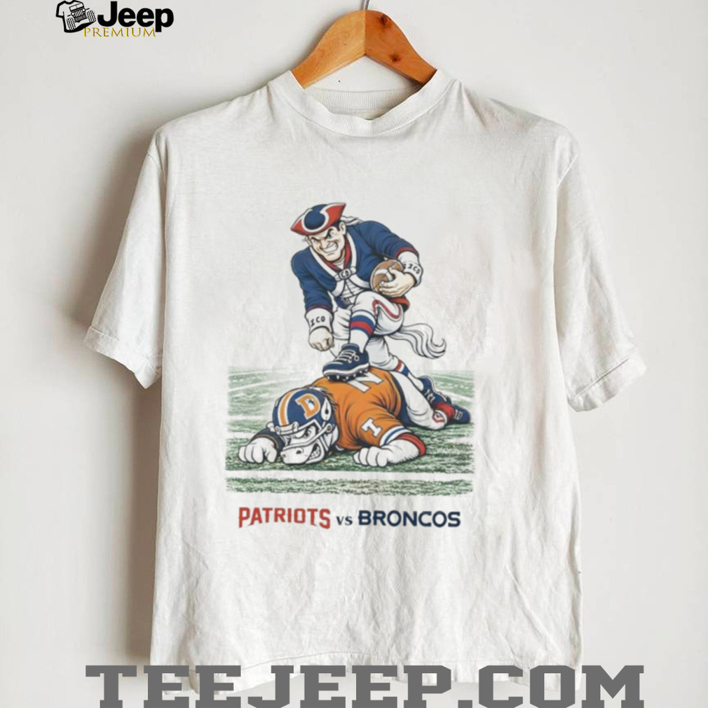 New England Patriots vs Denver Broncos Mascot Rivalry Football T Shirt New England Patriots vs Denver Broncos Mascot Rivalry Football T Shirt