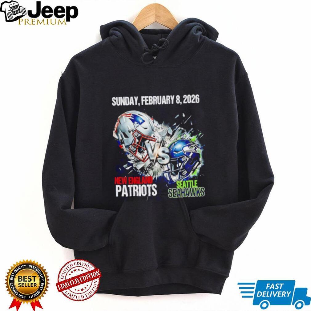 New England Patriots vs Seattle Seahawks Feb 8 2026 Game Day T Shirt New England Patriots vs Seattle Seahawks Feb 8 2026 Game Day T Shirt