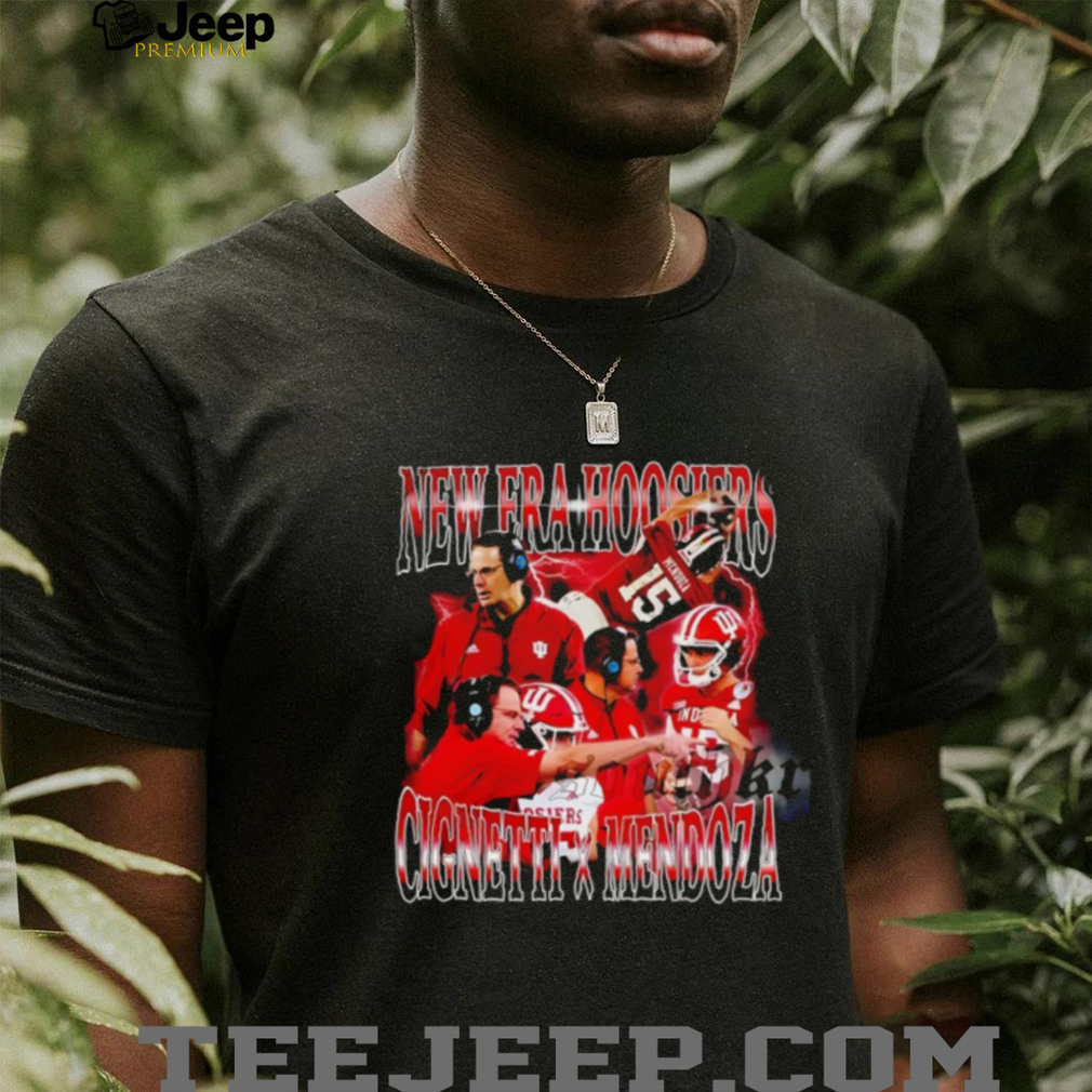 New Era Hoosiers Cignetti x Mendoza Indiana Football Fan T Shirt New Era Hoosiers Cignetti x Mendoza Indiana Football Fan T Shirt
