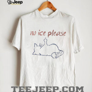 No Ice Please Funny Cat Middle Finger Illustration Tee