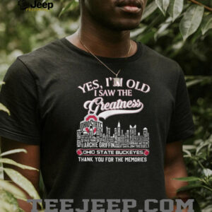 Ohio State Buckeyes Greatness Memories Names and Skyline T Shirt