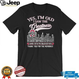 Ohio State Buckeyes Greatness Memories Names and Skyline T Shirt