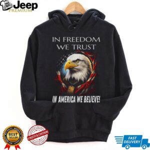 Patriotic American Eagle “In Freedom We Trust” Black T Shirt