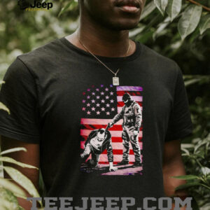 Patriotic American Flag Tactical Operator Soldier Graphic T Shirt