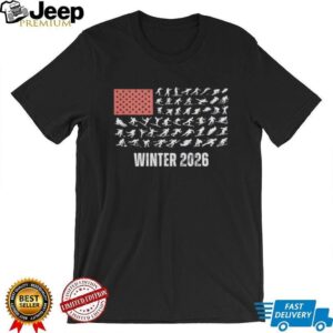 Patriotic USA Winter Sports 2026 USA flag Winter Skier Snowboarder shirt Patriotic USA Winter Sports 2026 USA flag Winter Skier Snowboarder shirt