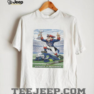Patriots vs Seahawks Super Bowl LX Victory Cartoon Graphic T Shirt
