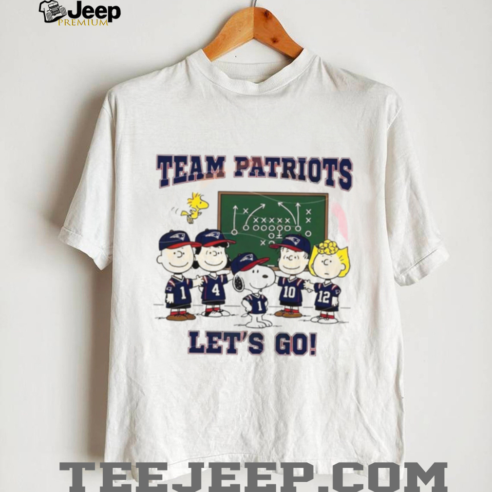 Peanuts Gang Team Patriots “Let’s Go!” Football Playbook T Shirt Peanuts Gang Team Patriots “Let’s Go!” Football Playbook T Shirt