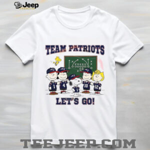 Peanuts Gang Team Patriots “Let's Go!” Football Playbook T Shirt