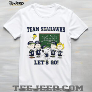 Peanuts Gang Team Seahawks “Let's Go!” Football Playbook T Shirt