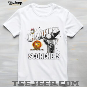 Perth Scorchers BBL Champions Trophy Logo Graphic White T Shirt