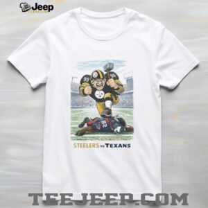 Pittsburgh Steelers Mascot Hammer vs Houston Texans Bull Football Rivalry T Shirt