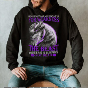 Purple Wolf Beast Inside Me Sleeping Not Dead Graphic T Shirt Purple Wolf Beast Inside Me Sleeping Not Dead Graphic T Shirt