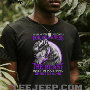 Purple Wolf Beast Inside Me Sleeping Not Dead Graphic T Shirt