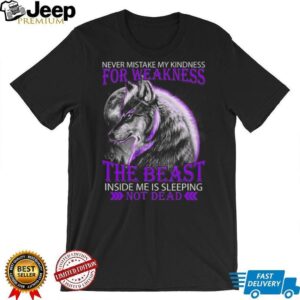 Purple Wolf Beast Inside Me Sleeping Not Dead Graphic T Shirt