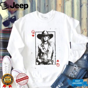 Queen of Hearts Cowgirl Playing Card T Shirt Western Style Country Graphic Queen of Hearts Cowgirl Playing Card T Shirt Western Style Country Graphic