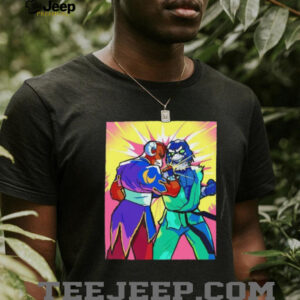 Retro Anime Style Fighting Character Colorful Graphic Gamer T Shirt