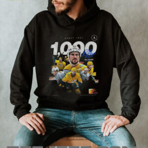 Roman Josi 1000 games Nashville Predators hockey NHL Games graphic signature shirt