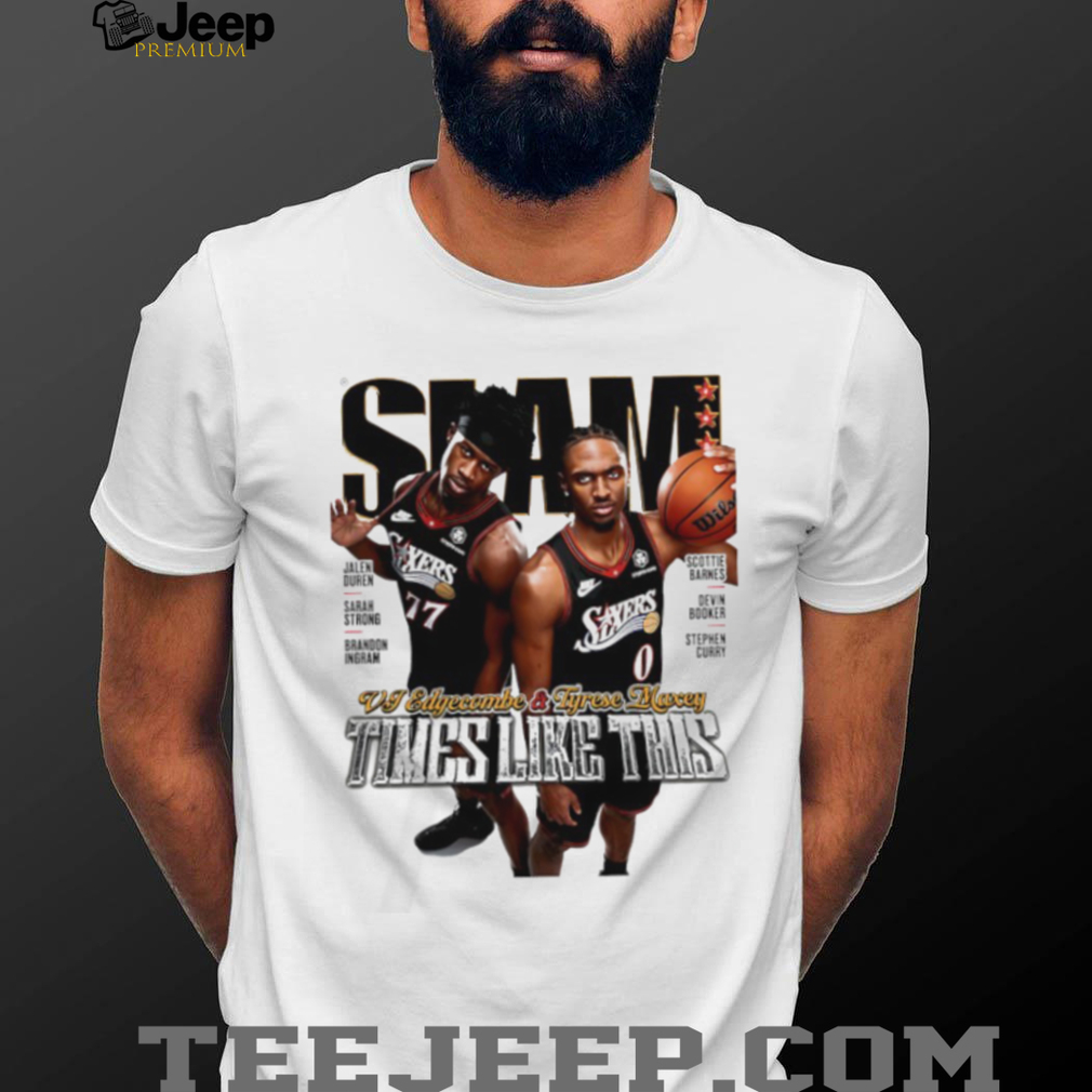 SLAM Magazine VJ Edgecombe & Tyrese Maxey 76ers Basketball T Shirt SLAM Magazine VJ Edgecombe & Tyrese Maxey 76ers Basketball T Shirt