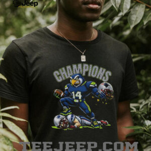 Sam Darnold Blitz Seattle Seahawks 2026 Super Bowl Champions Cartoon T Shirt