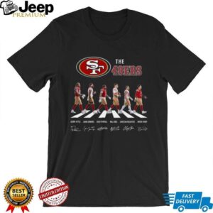 San Francisco 49ers Abbey Road Style T Shirt Kittle, Jennings, Pearsall, Jones, McCaffrey, Purdy San Francisco 49ers Abbey Road Style T Shirt Kittle, Jennings, Pearsall, Jones, McCaffrey, Purdy