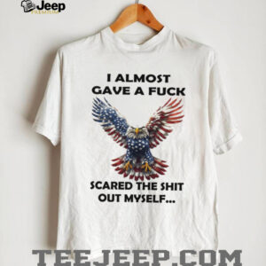 Sarcastic American Flag Eagle “I Almost Gave A...” Funny T Shirt