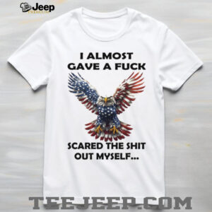 Sarcastic American Flag Eagle “I Almost Gave A...” Funny T Shirt