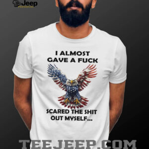 Sarcastic American Flag Eagle “I Almost Gave A...” Funny T Shirt