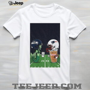 Seahawks vs Patriots Mermaid vs Dunkin' Donuts Coffee Rivalry Football T Shirt