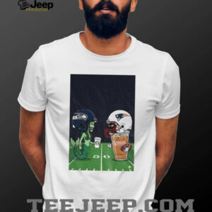 Seahawks vs Patriots Mermaid vs Dunkin' Donuts Coffee Rivalry Football T Shirt