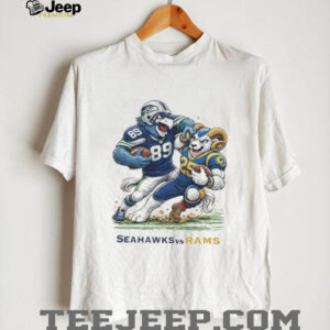 Seahawks vs Rams NFL Rivalry Mascot Tackle Football Graphic T Shirt
