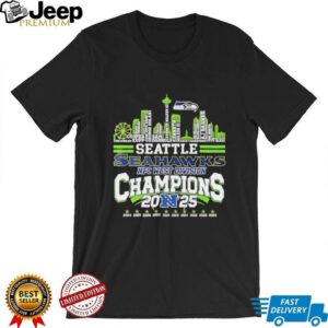 Seattle Seahawk West Division 2025 Champions player name Skyline shirt