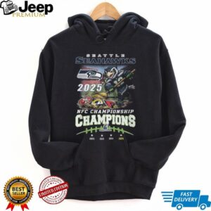 Seattle Seahawks 2025 NFC Champions Broom Sweep Graphic Tee