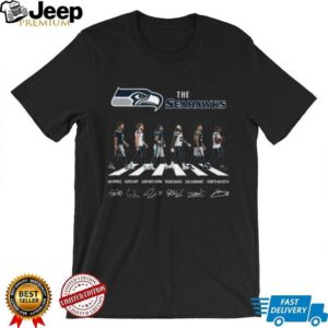 Seattle Seahawks Abbey Road Style T Shirt Player Signatures Walking Tee