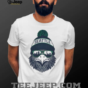 Seattle Seahawks Eagle Mascot Beanie & Skyline Sunglasses Graphic T Shirt Seattle Seahawks Eagle Mascot Beanie & Skyline Sunglasses Graphic T Shirt