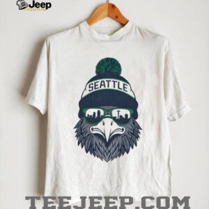 Seattle Seahawks Eagle Mascot Beanie & Skyline Sunglasses Graphic T Shirt