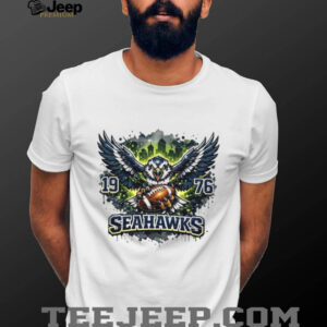 Seattle Seahawks Established 1976 Majestic Hawk Skyline T Shirt Seattle Seahawks Established 1976 Majestic Hawk Skyline T Shirt