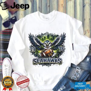 Seattle Seahawks Established 1976 Majestic Hawk Skyline T Shirt
